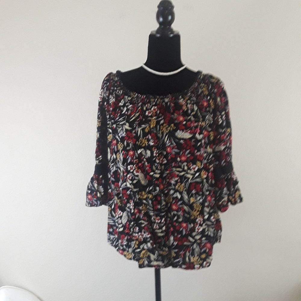 FADED GLORY Rayon Multicolor Top Blouse Size XL